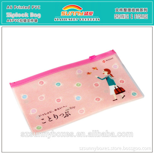 Eco-friendly Printed PVC A6 Ziplock File Bag